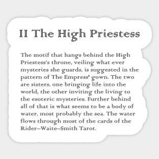 The High Priestess Tarot Arcana meaning Sticker